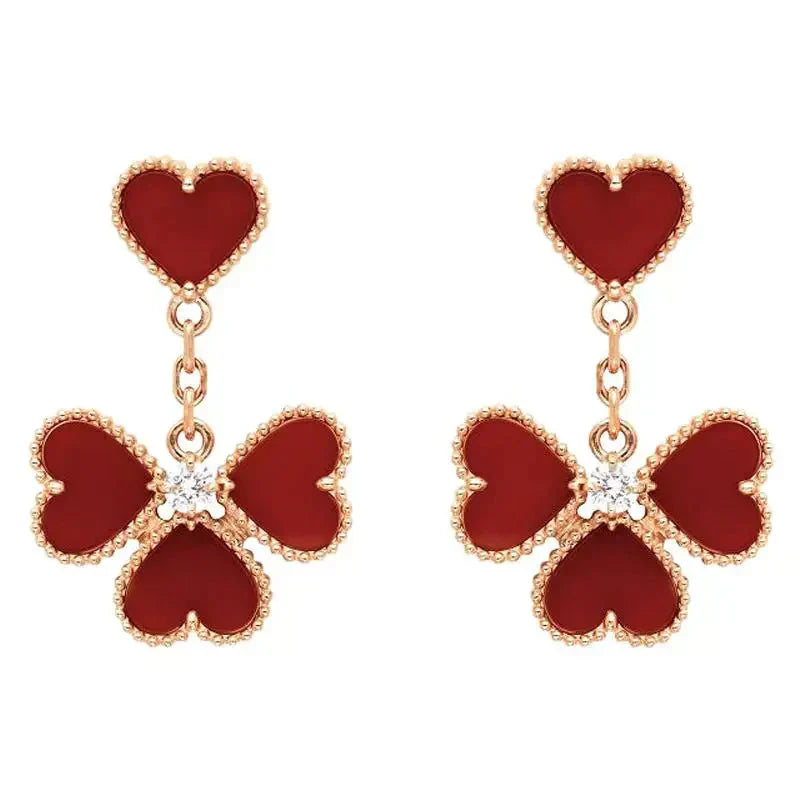 [Stars Jewelry]SWEET CLOVER CARNELIAN EARRINGS