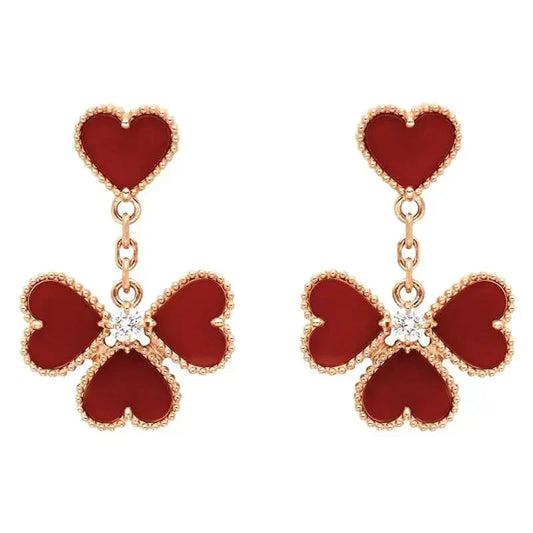 [Stars Jewelry]SWEET CLOVER CARNELIAN EARRINGS