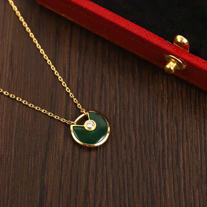 [Stars Jewelry]AMULETTE GOLD MALACHITE NECKLACE