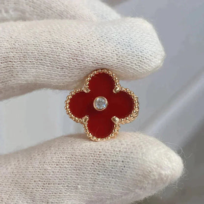 [Stars Jewelry]CLOVER MEDIUM 1 MOTIFS CARNELIAN  DIAMOND earrings