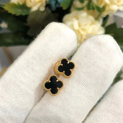 [Stars Jewelry]CLOVER MINI 9.5MM BLACK MOP EARRINGS