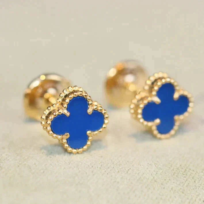 [Stars Jewelry]CLOVER MINI 9.5MM TURQUOISE EARRINGS