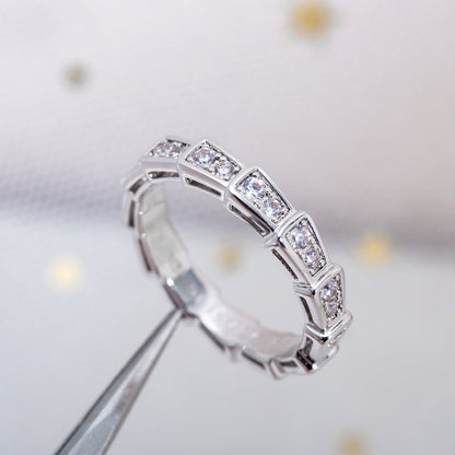 [Stars Jewelry]SERPENTI RING SILVER DIAMOND PAVED 3MM