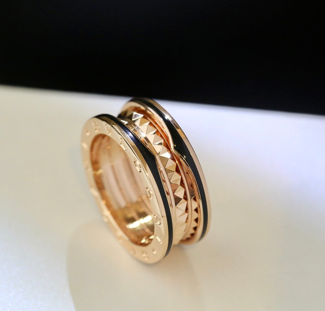 [Stars Jewelry]ZERO 1 PINK GOLD BLACK CERAMIC RING