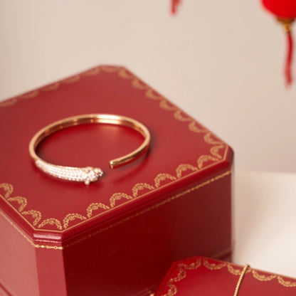 [Stars Jewelry]PANTHERE ROSE GOLD DIAMOND OPEN BRACELET