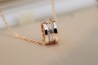 [Stars Jewelry]ZERO 1 PINK GOLD DIAMOND NECKLACE