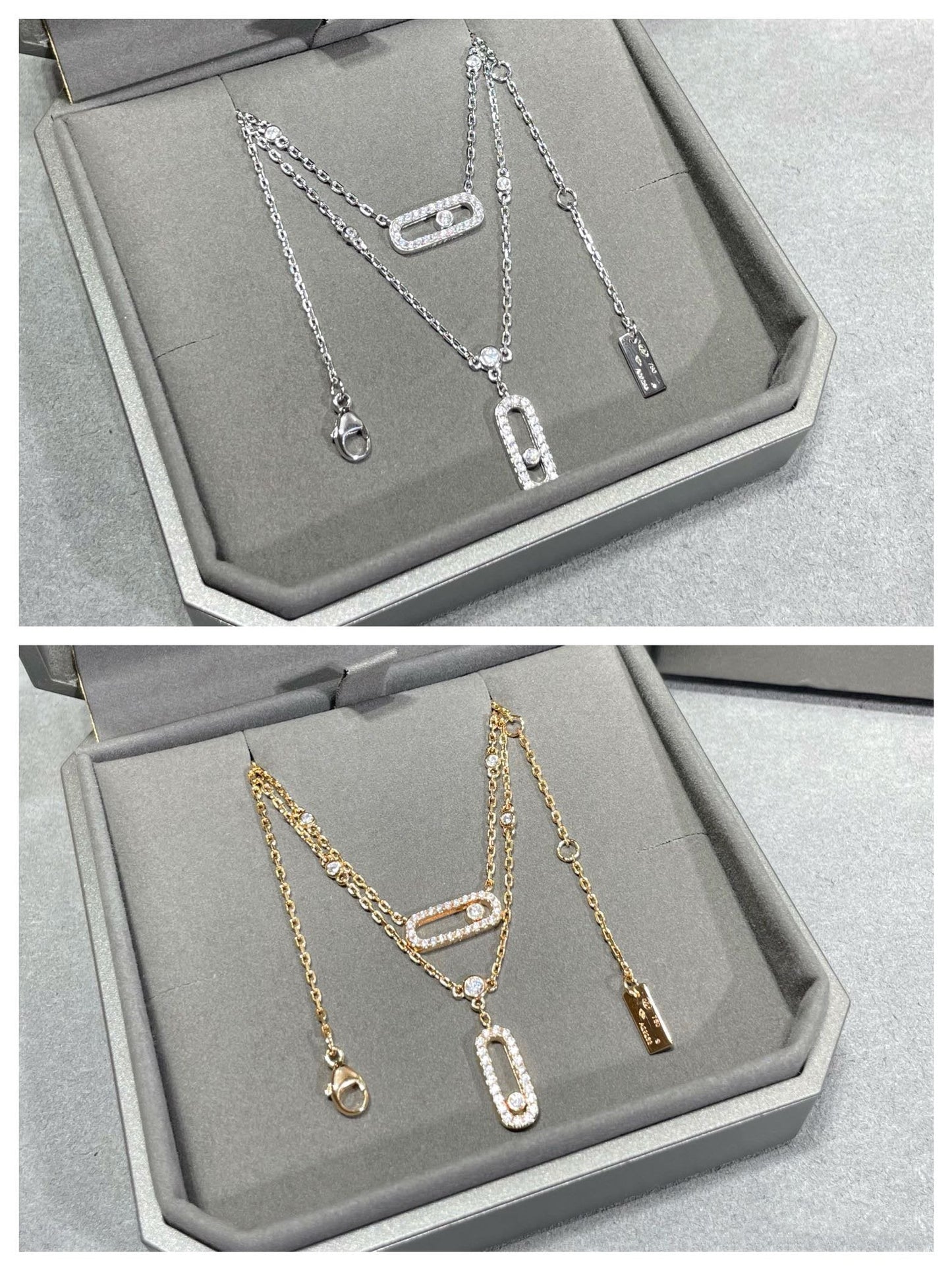 [Stars Jewelry]MOVE 2 ROW DIAMOND NECKLACE
