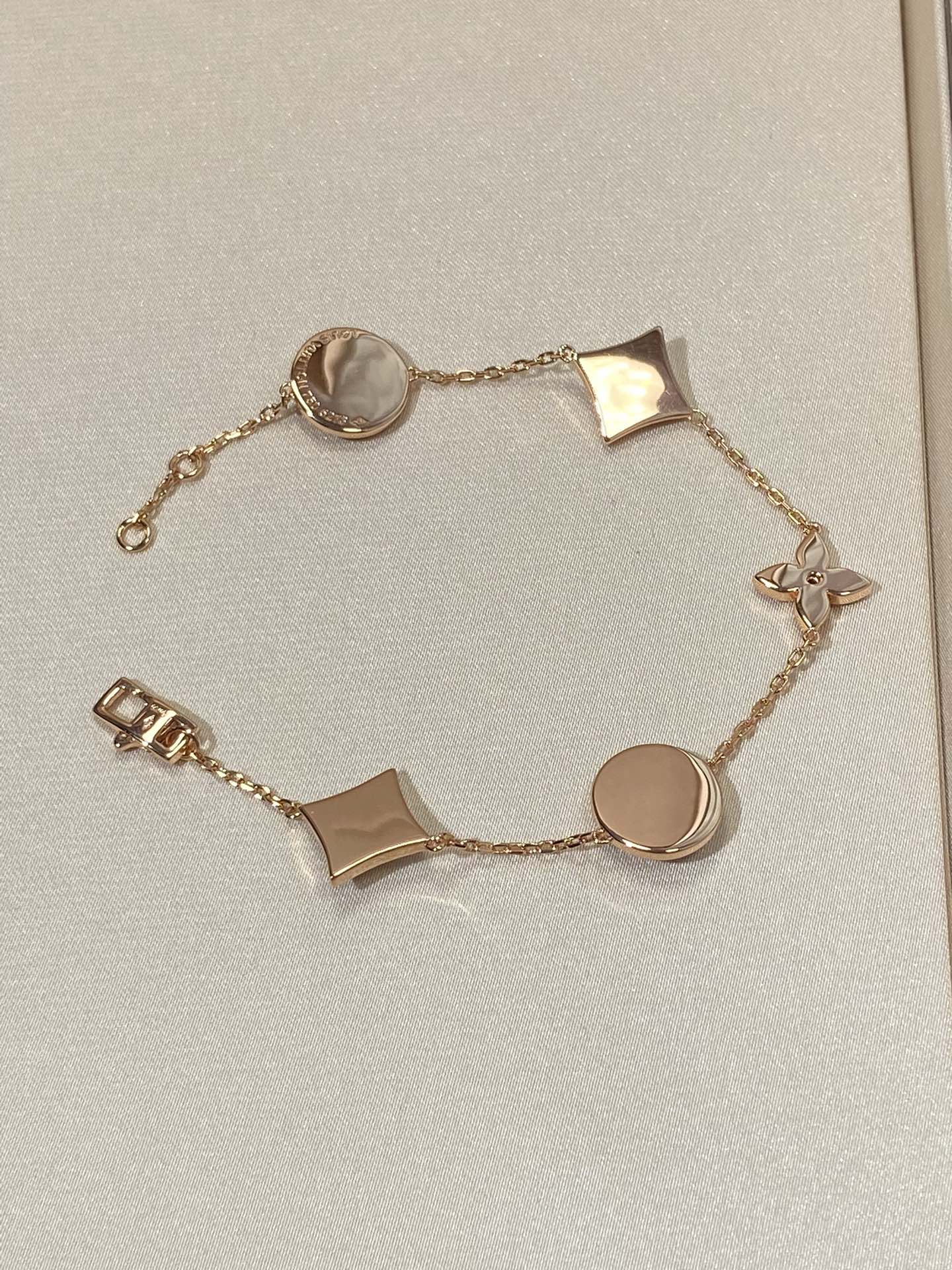 [Stars Jewelry]STAR AND SUN 5 MOTIF MOP PINK GOLD BRACELET