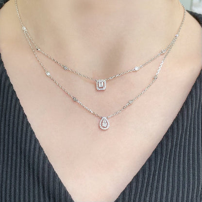 [Stars Jewelry]MY TWIN 2 ROW DIAMOND NECKLACE