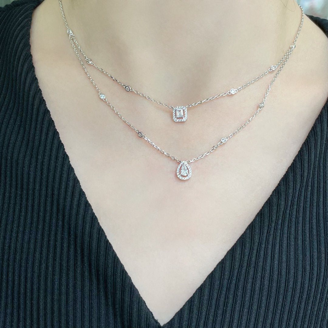 [Stars Jewelry]MY TWIN 2 ROW DIAMOND NECKLACE