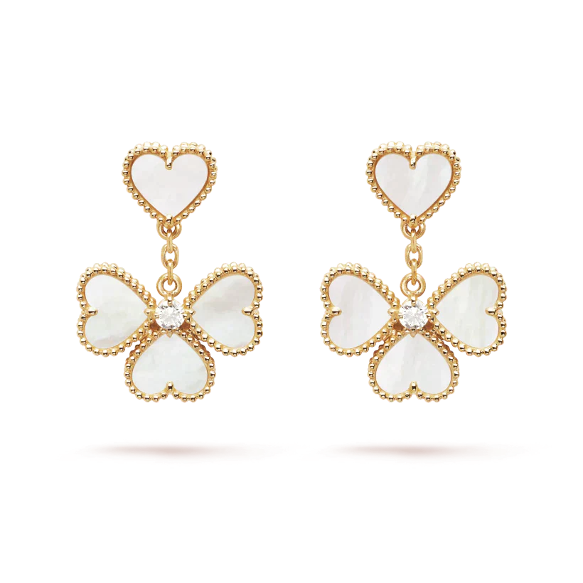[Stars Jewelry]CLOVER SWEET WHITE MOP EARRINGS