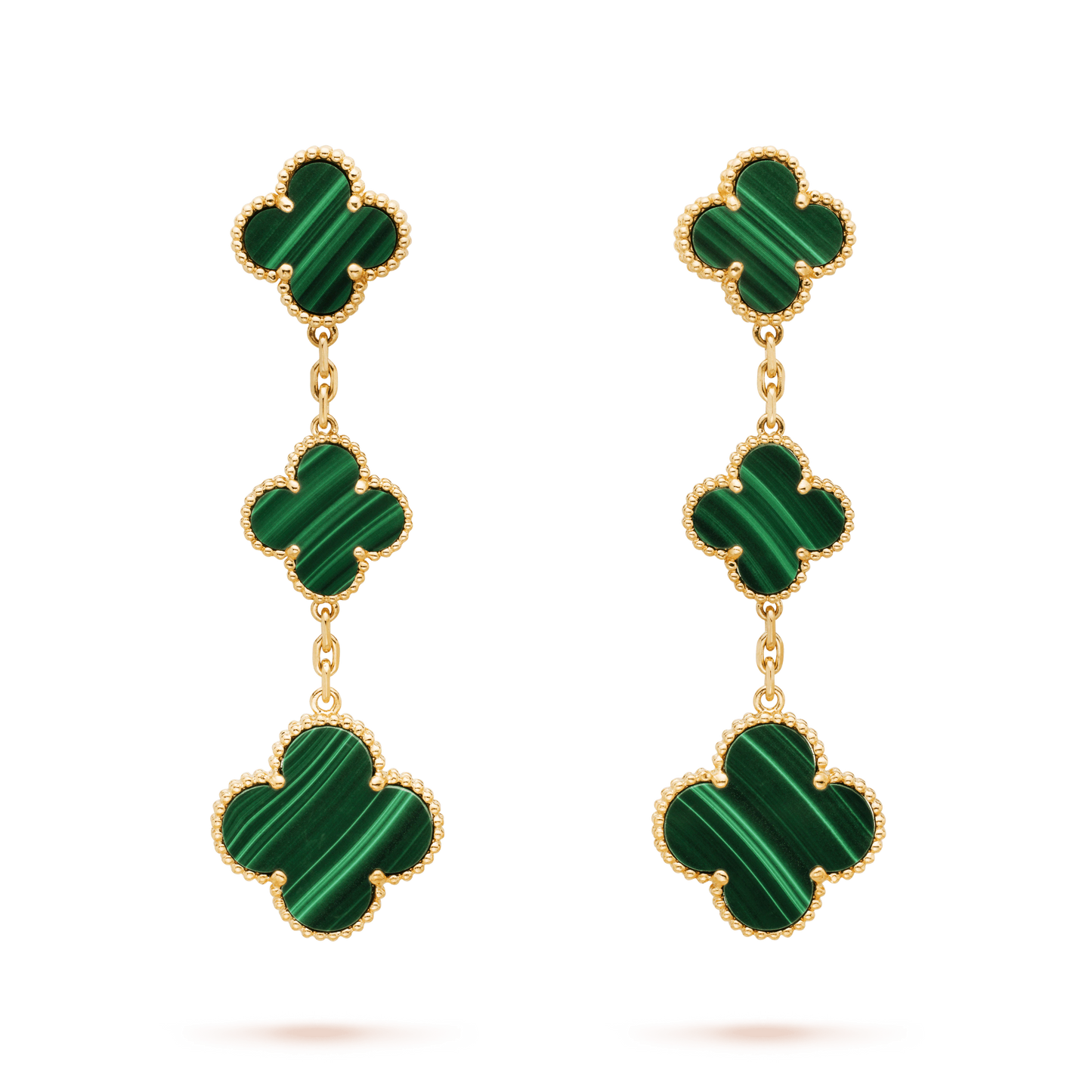 [Stars Jewelry]CLOVER MALACHITE 3 MOTIFS GOLD