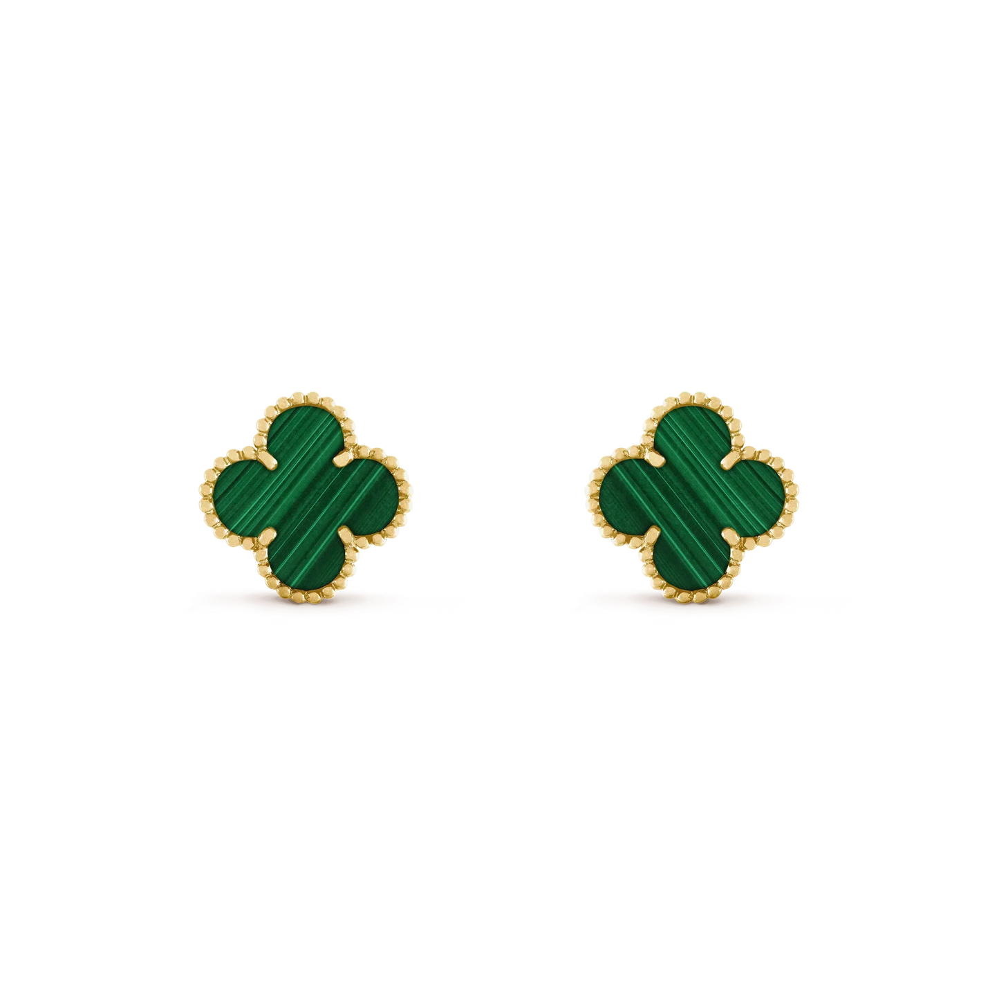 [Stars Jewelry]CLOVER MEDIUM 1 MOTIFS MALACHITE  EARRINGS
