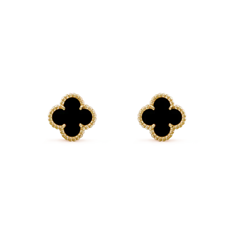 [Stars Jewelry]CLOVER MINI 9.5MM BLACK MOP EARRINGS