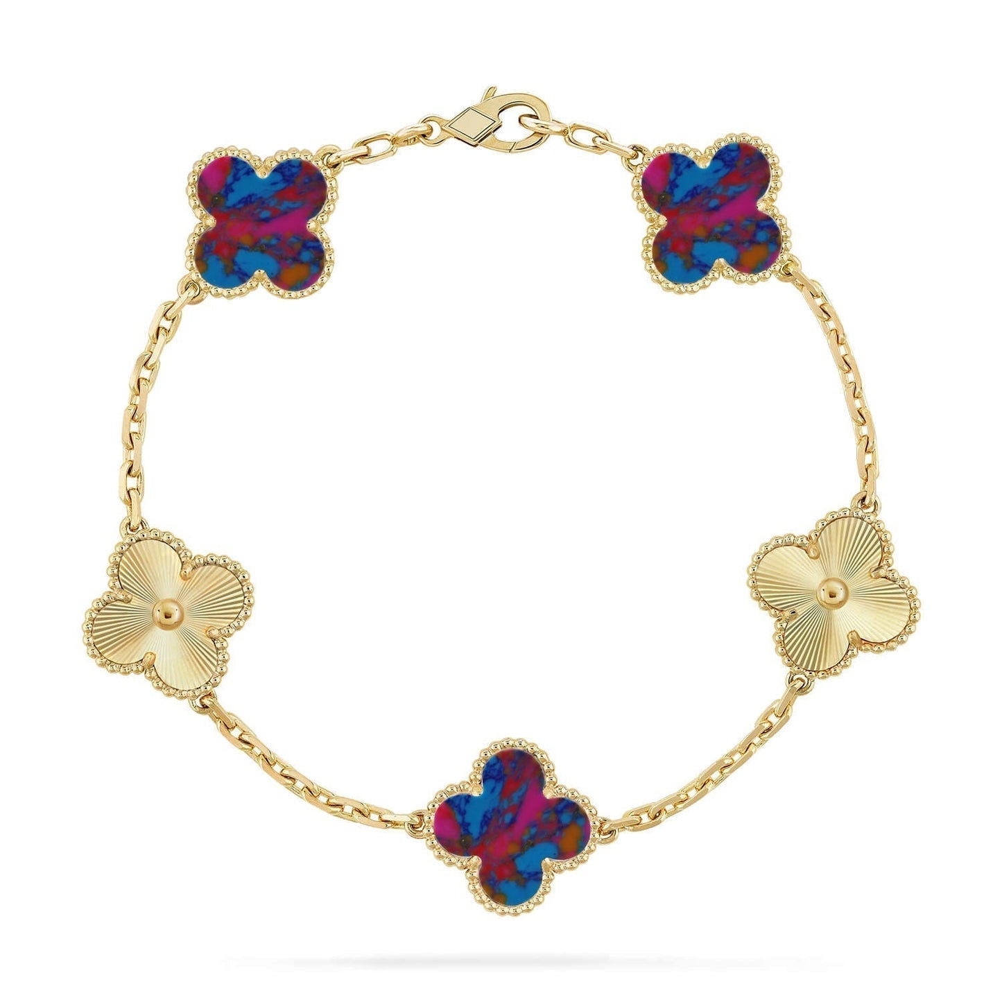 [Stars Jewelry]CLOVER 5 MOTIF COLOR GEMSTONES BRACELET COLLECTION