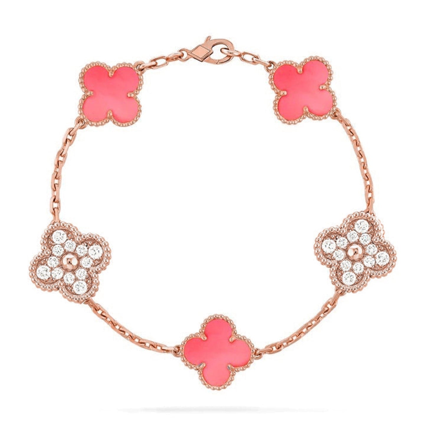 [Stars Jewelry] CLOVER 5 MOTIFS  PINK MOP BRACELET COLLECTION