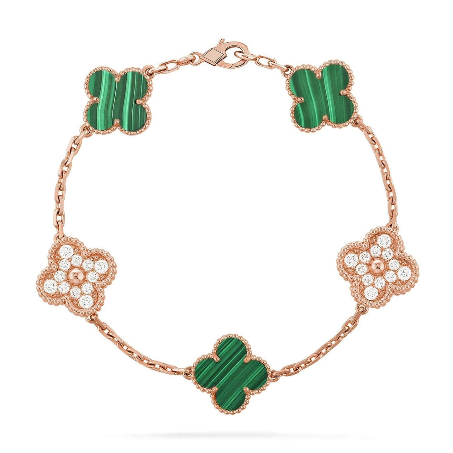 [Stars Jewelry] CLOVER 5 MOTIF MALACHITE BRACELET COLLECTION