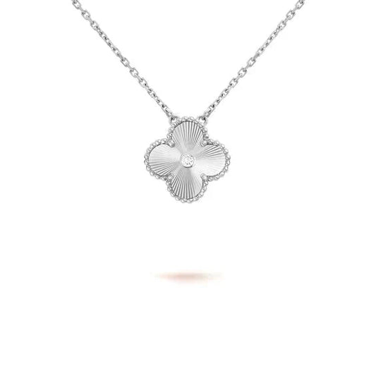 [Stars Jewelry]CLOVER  15MM DIAMOND LASER NECKLACE SILVER