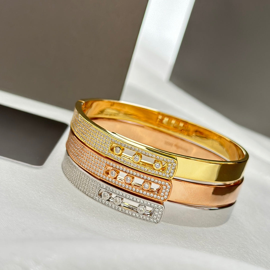 [Stars Jewelry]Move Noa Rose Gold Pavé Diamond Bangle Bracelet