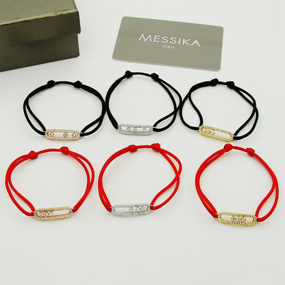 [Stars Jewelry]MK Care(s) pink cord pavé bracelet