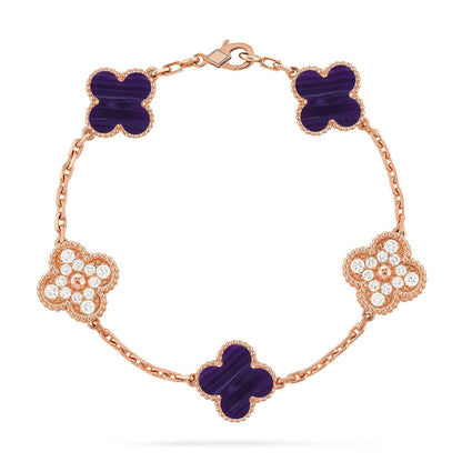 [Stars Jewelry]CLOVER 5 MOTIF PURPLE STRIPES BRACELET COLLECTION