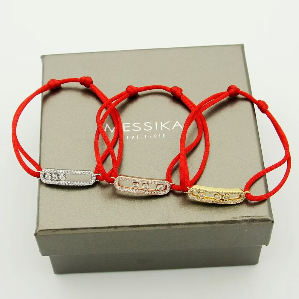 [Stars Jewelry]MK Care(s) pink cord pavé bracelet