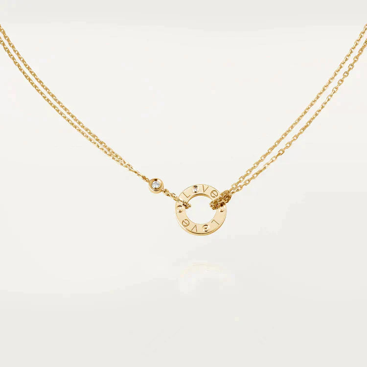 [Stars Jewelry]LOVE NECKLACE 16MM 2 DIAMONDS