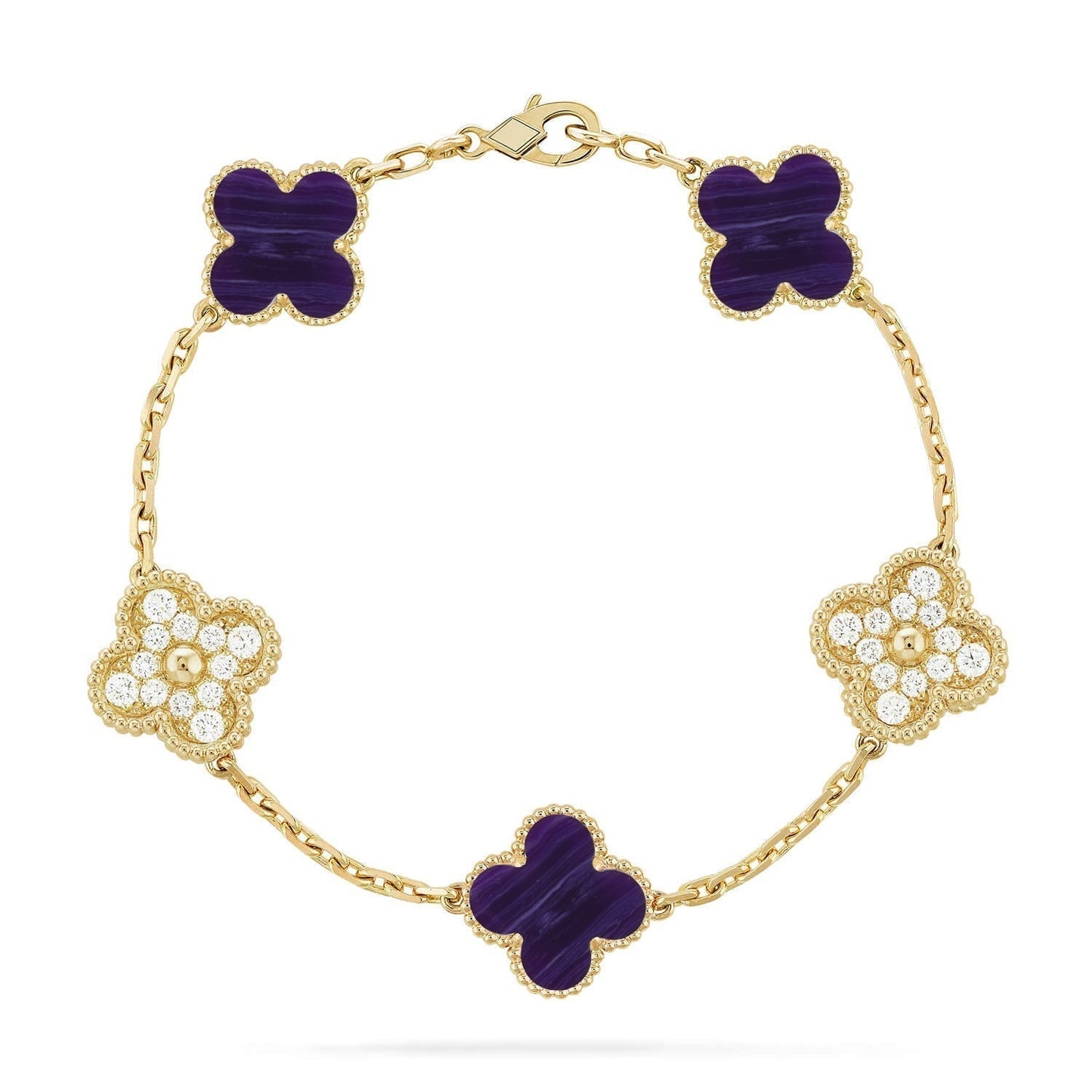 [Stars Jewelry]CLOVER 5 MOTIF PURPLE STRIPES BRACELET COLLECTION