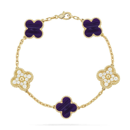 [Stars Jewelry]CLOVER 5 MOTIF PURPLE STRIPES BRACELET COLLECTION