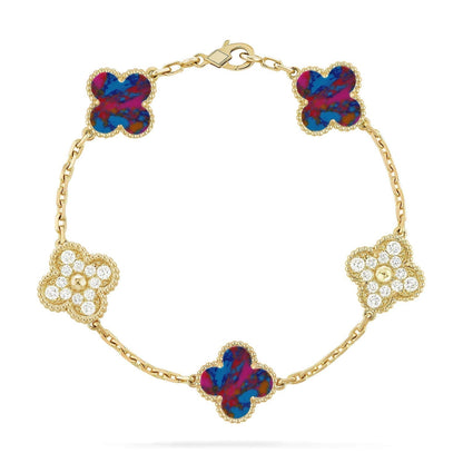 [Stars Jewelry]CLOVER 5 MOTIF COLOR GEMSTONES BRACELET COLLECTION