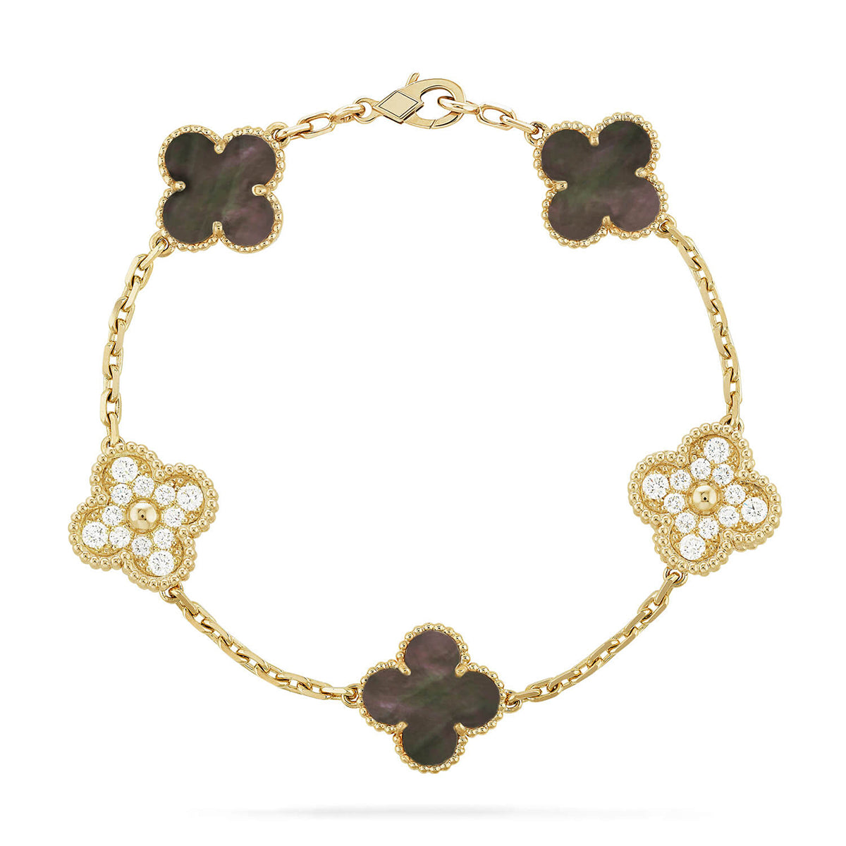 [Stars Jewelry] CLOVER 5 MOTIF GRAY MOP BRACELET COLLECTION