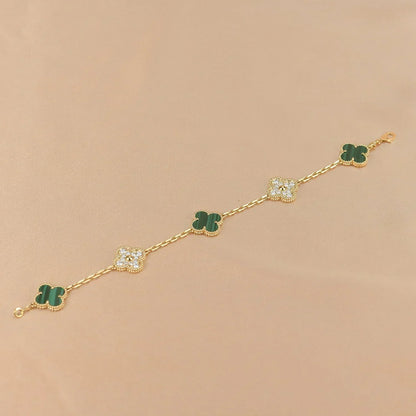[Stars Jewelry] CLOVER 5 MOTIF MALACHITE BRACELET COLLECTION