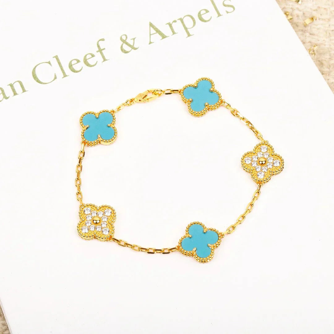[Stars Jewelry] CLOVER 5 MOTIF TURQUOISE BRACELET COLLECTION