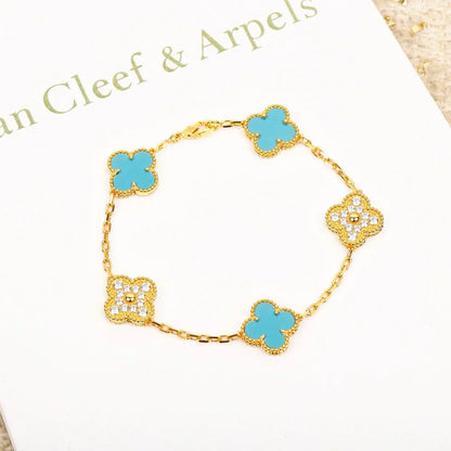 [Stars Jewelry] CLOVER 5 MOTIF TURQUOISE BRACELET COLLECTION