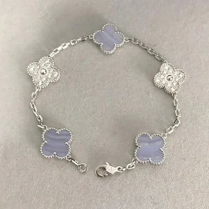 [Stars Jewelry] CLOVER 5 MOTIF PURPLE CHALCEDONY BRACELET COLLECTION
