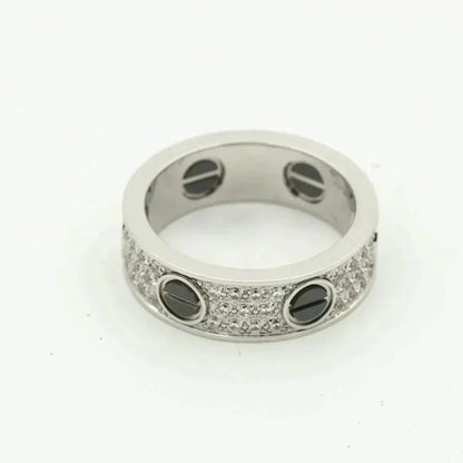 [Stars Jewelry]LOVE RING 5.5MM DIAMONDS PAVED CERAMIC