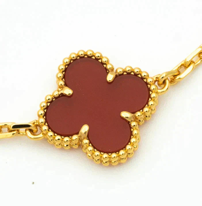 [Stars Jewelry] CLOVER 5 MOTIF RED CORNELIAN BRACELET COLLECTION