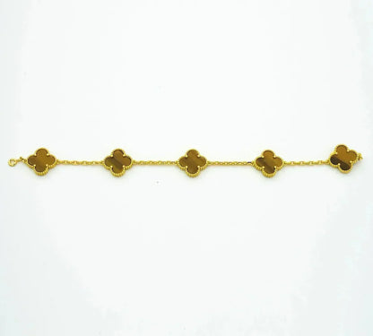 [Stars Jewelry] CLOVER 5 MOTIFS TIGER EYE BRACELET COLLECTION