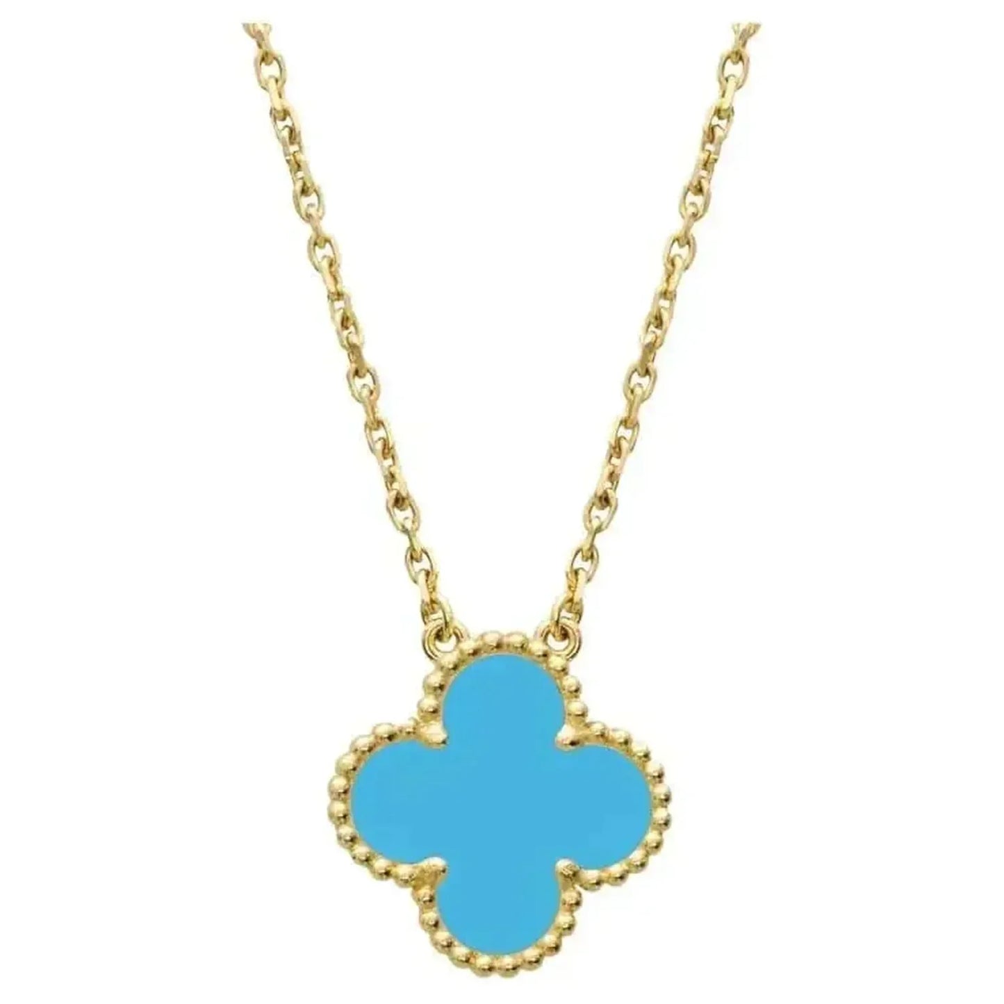[Stars Jewelry]CLOVER 15MM VINTAGE TURQUOISE NECKLACE