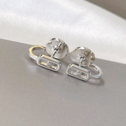 [Stars Jewelry]CREOLES MOVE UNO MINI 1 DIAMOND EARRINGS