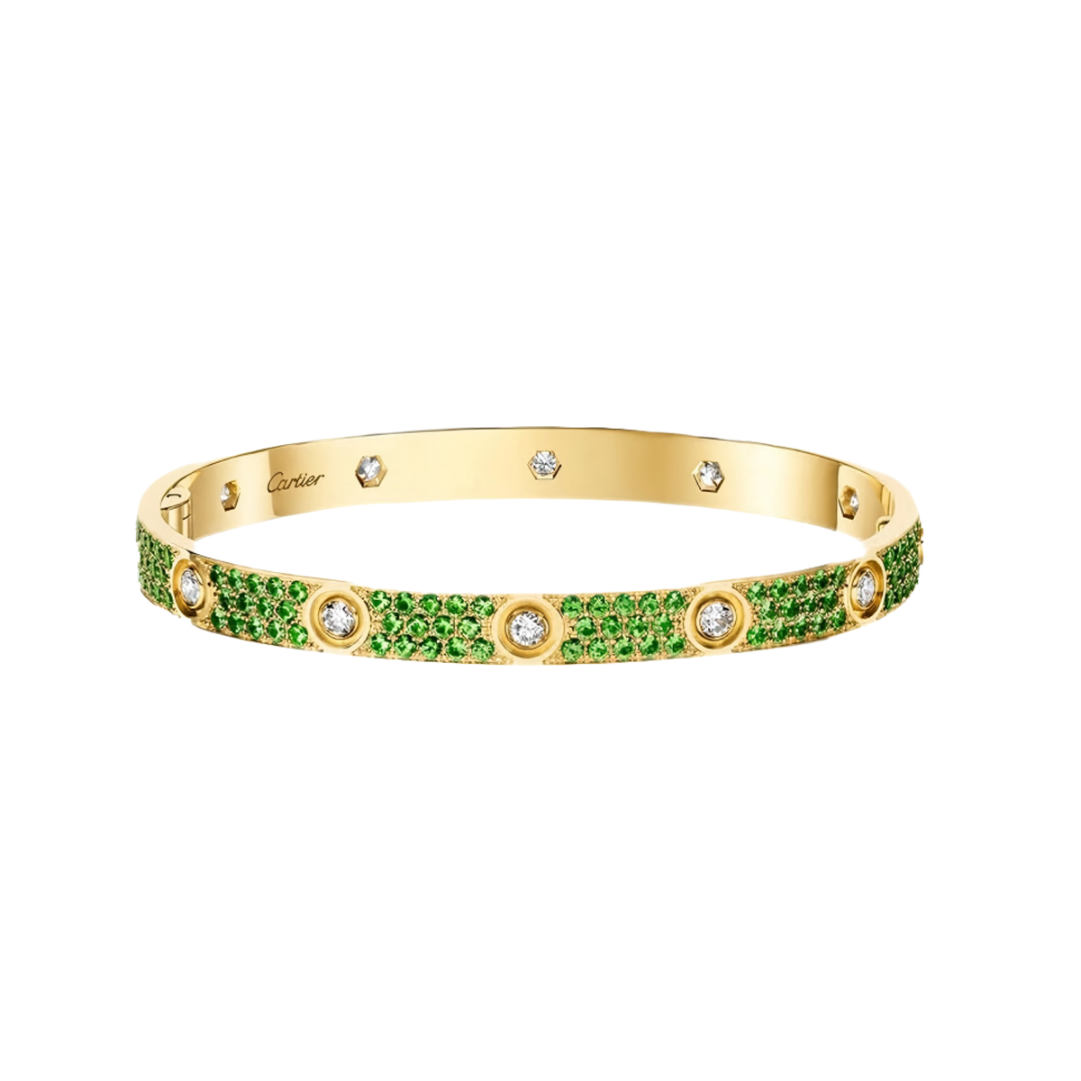 [Stars Jewelry]2026 PAVE GEMSTONE LOVE BRACELET 6.1MM 10 DIAMONDS
