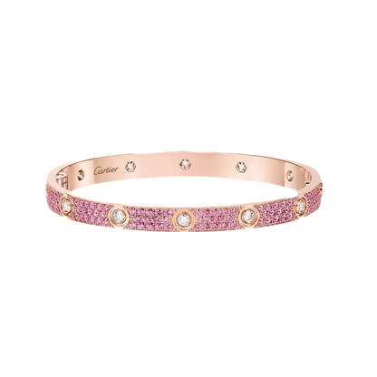 [Stars Jewelry]2026 PAVE GEMSTONE LOVE BRACELET 6.1MM 10 DIAMONDS