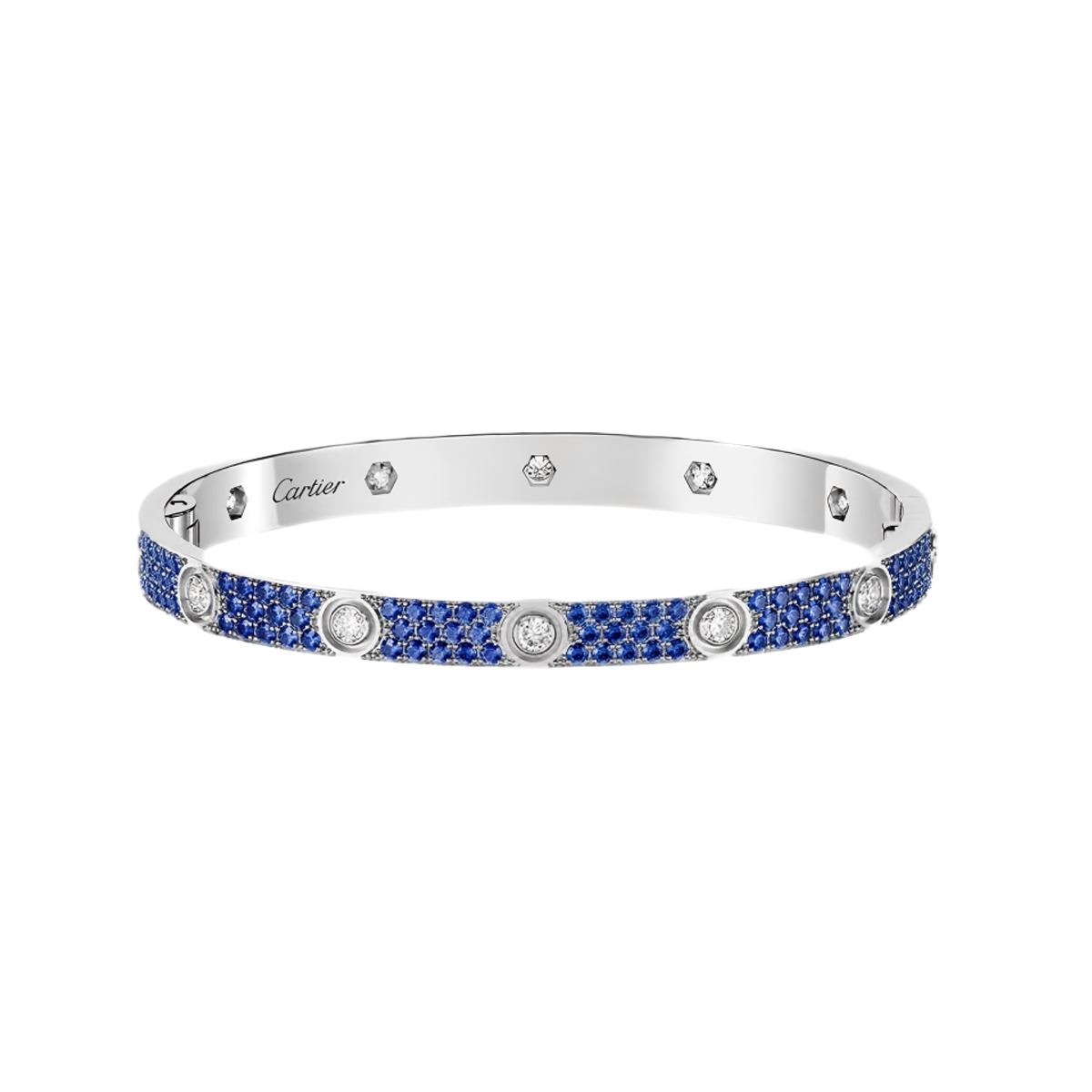 [Stars Jewelry]2026 PAVE GEMSTONE LOVE BRACELET 6.1MM 10 DIAMONDS