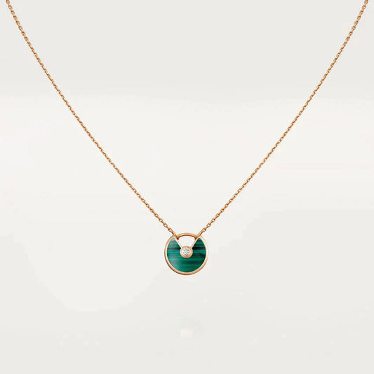 [Stars Jewelry]AMULETTE ROSE GOLD MALACHITE NECKLACE