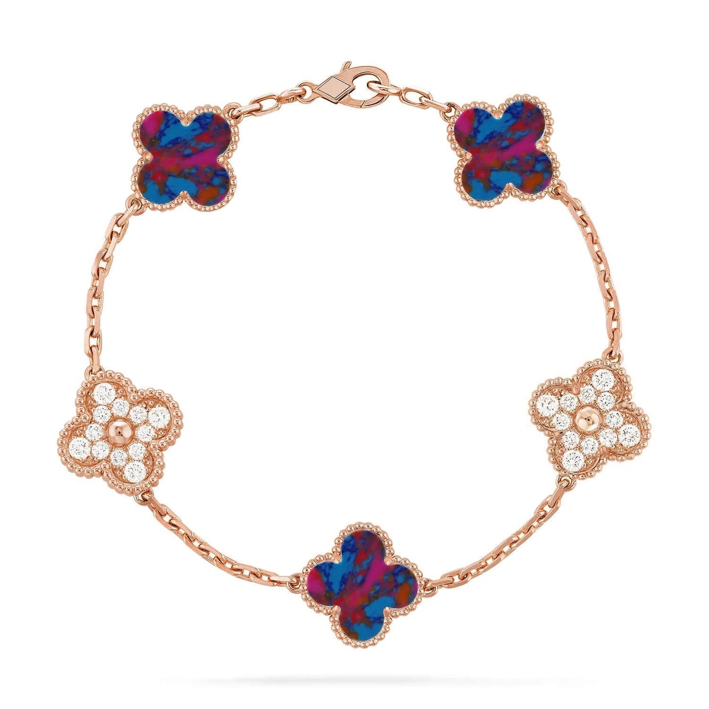 [Stars Jewelry]CLOVER 5 MOTIF COLOR GEMSTONES BRACELET COLLECTION