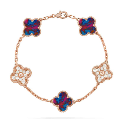 [Stars Jewelry]CLOVER 5 MOTIF COLOR GEMSTONES BRACELET COLLECTION