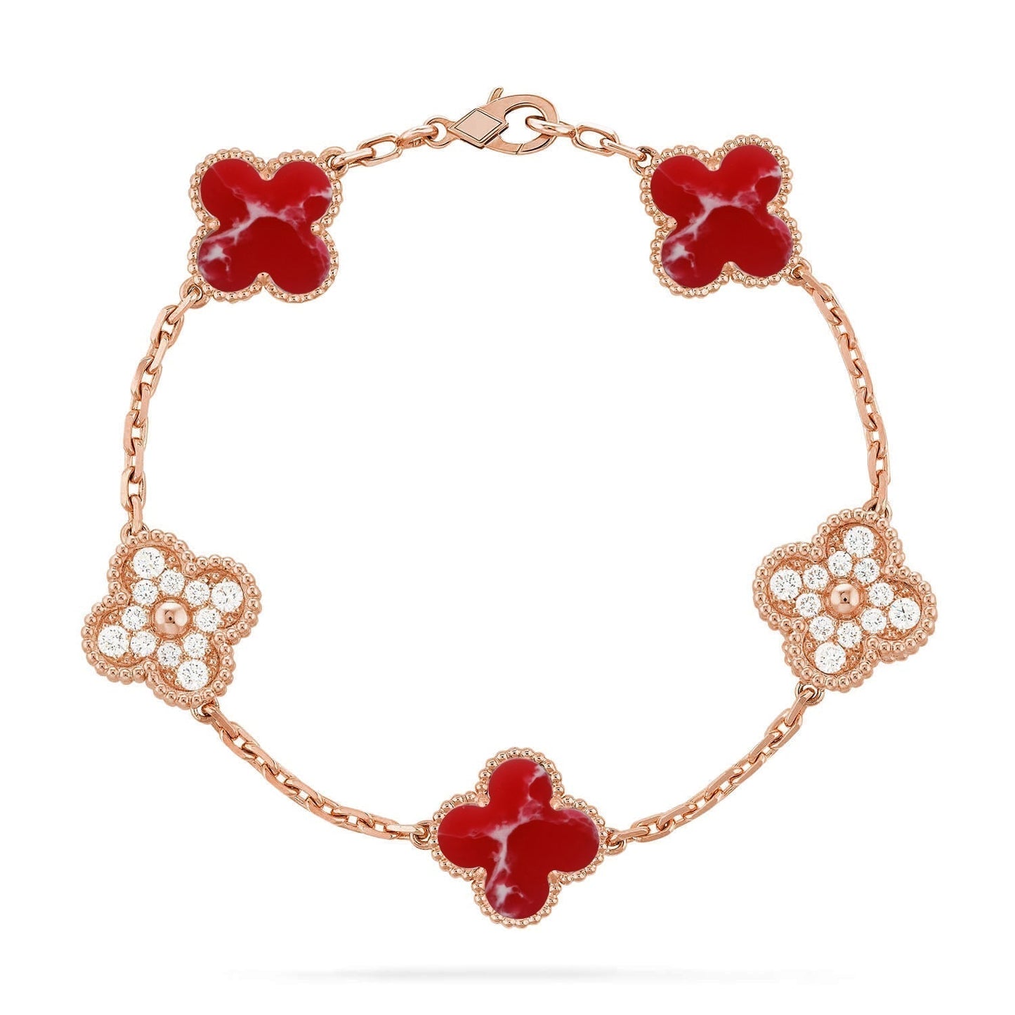 [Stars Jewelry]CLOVER 5 MOTIF RED PATTERN BRACELET COLLECTION