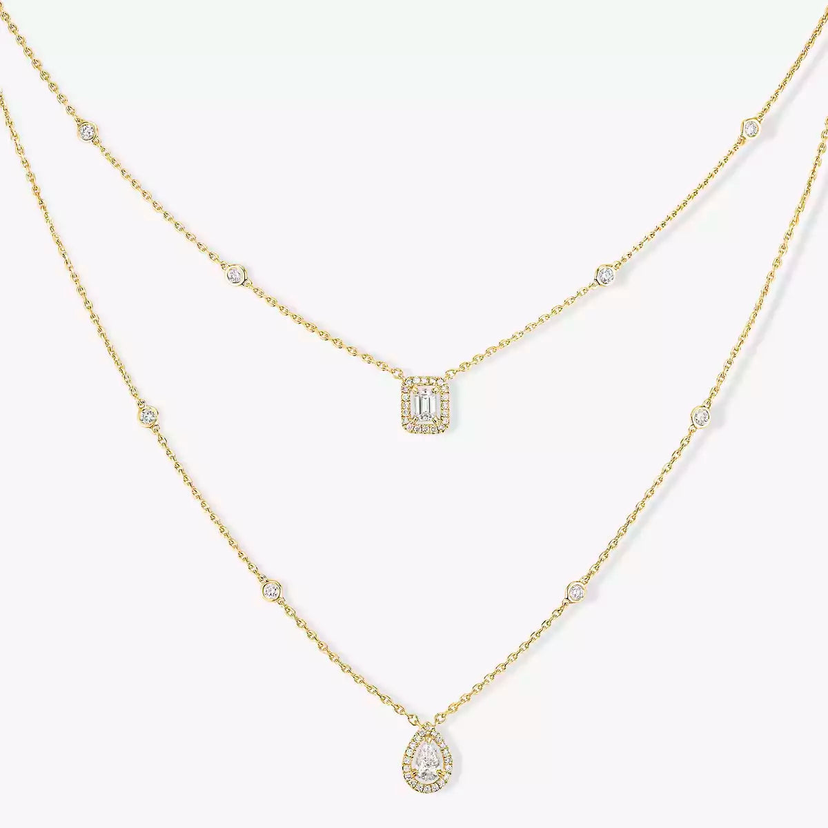 [Stars Jewelry]Diamond Necklace My Twin 2 Rows