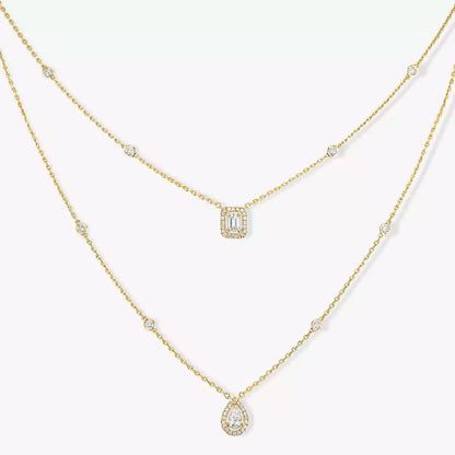 [Stars Jewelry]Diamond Necklace My Twin 2 Rows