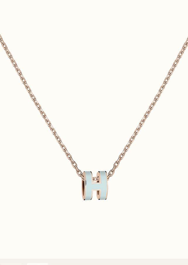 [Stars Jewelry]POP H LIGHT BLUE NECKLACE